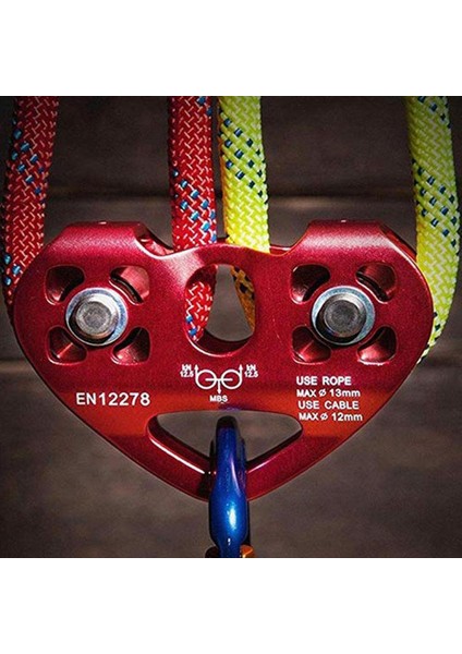 30KN Zıp Hat Tırmanma Çift Kasnak Tandem Hızlı Tramvay Spor Rock Kırmızı (Yurt Dışından) modelleri