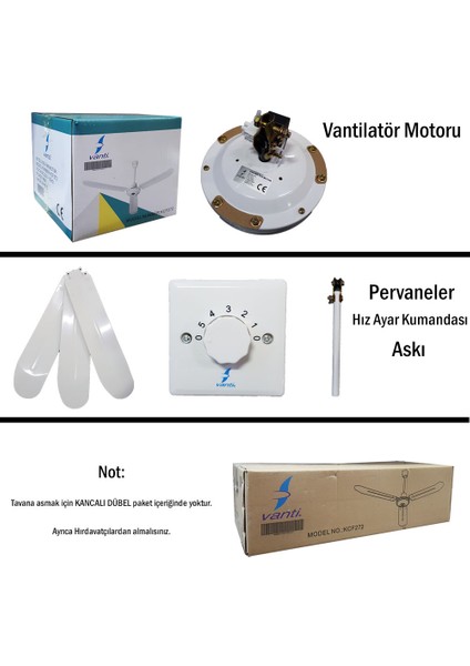 Global K2 KCF272 80W 3 Kanatlı 56'' Sac Tavan Vantilatörü (Ampulsüz) fiyatları
