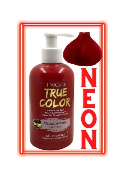 Truecolor Renkli Saç Boyası Neon Mercan Kırmızı 250 ml