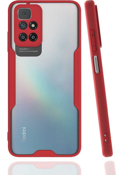 Xiaomi Redmi 10 Kılıf Htstore Htstore Zore Parfe Kapak-Kırmızı
