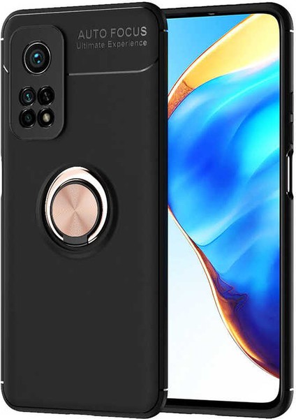 Xiaomi Mi 10T 5g Kılıf Htstore Zore Ravel Silikon-Siyah-Rose Gold