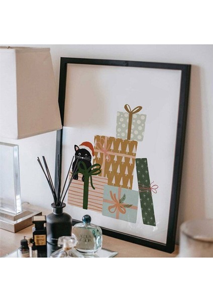 Çerçeveli Tablo Modern Hayvanlar Kedi Cat Tablo Dekorasyon Ev Dekoru Tekli Çerçeve ÖZC-350
