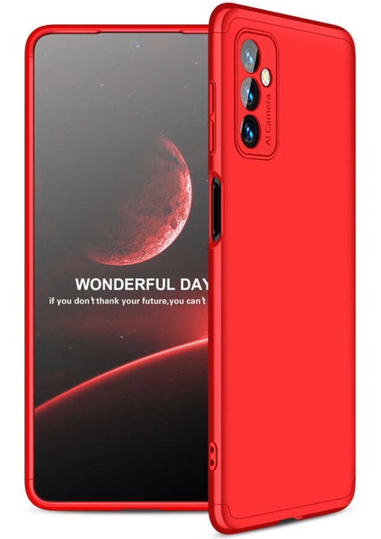 Galaxy M52 Kılıf Htstore Ays Kapak-Kırmızı