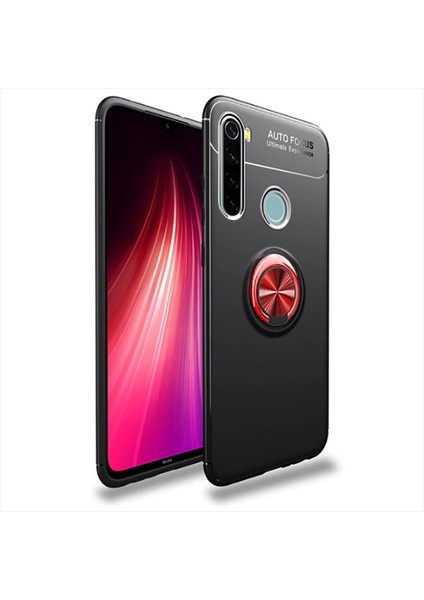 Xiaomi Redmi Note 8t Kılıf Htstore Zore Ravel Silikon-Siyah-Kırmızı