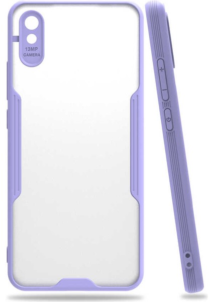 Xiaomi Redmi 9A Kılıf Htstore Zore Parfe Kapak-Mor