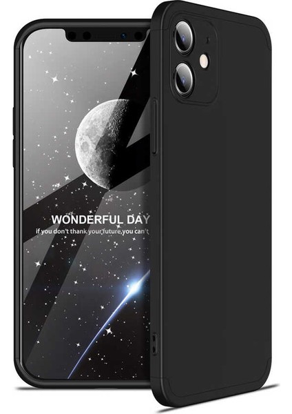 Apple iPhone 12 Kılıf Htstore Zore Ays Kapak-Siyah