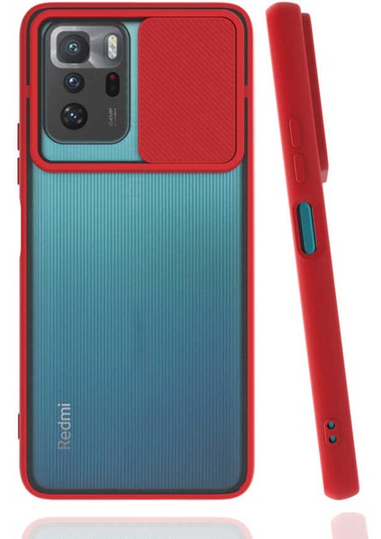 Xiaomi Poco X3 Gt Kılıf Htstore Lensi Kapak-Kırmızı