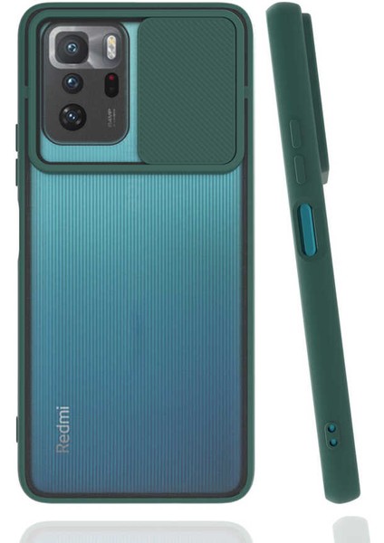 Xiaomi Poco X3 Gt Kılıf Htstore Lensi Kapak-Koyu Yeşil