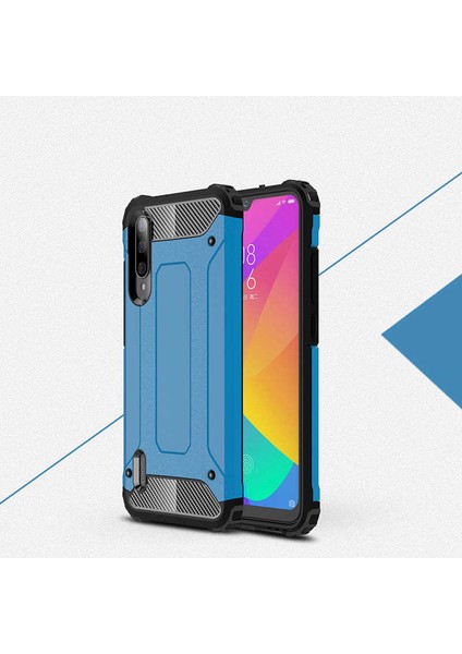 Xiaomi Mi 9 Lite Kılıf Htstore Zore Crash Silikon-Mavi