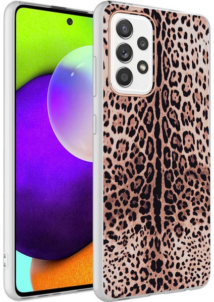 Samsung Galaxy A72 Kılıf Htstore Htstore Zore Bella Kapak-Leopar