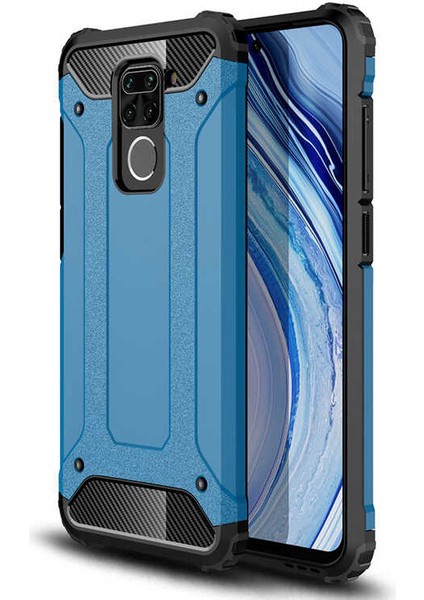Xiaomi Redmi Note 9 Kılıf Htstore Zore Crash Silikon-Mavi