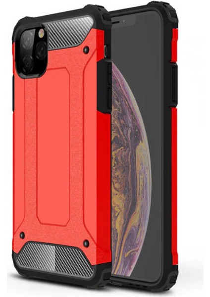 Apple iPhone 11 Pro Max Kılıf Htstore Zore Crash Silikon-Kırmızı