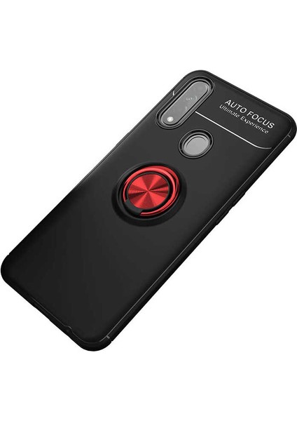 Oppo A31 Kılıf Htstore Zore Ravel Silikon-Siyah-Kırmızı