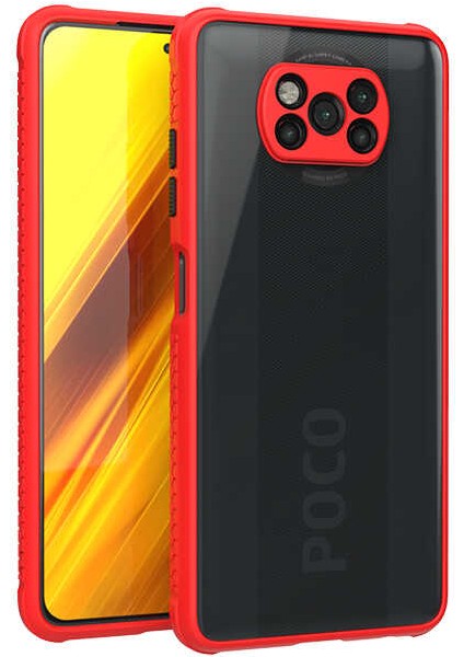 Xiaomi Poco X3 Kılıf ​​htstore Zore Kaff Kapak-Kırmızı