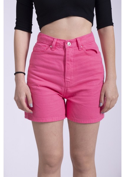 Relax Jeans Şort Açık Fuşya