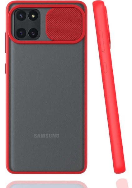 Galaxy A81 (Note 10 Lite) Kılıf Htstore Zore Lensi Kapak-Kırmızı