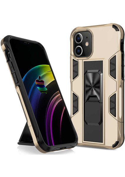 Apple iPhone 12 Pro Max Kılıf Htstore Zore Volve Kapak-Gold