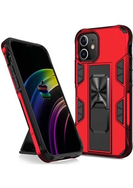 Apple iPhone 12 Pro Max Kılıf Htstore Zore Volve Kapak-Kırmızı