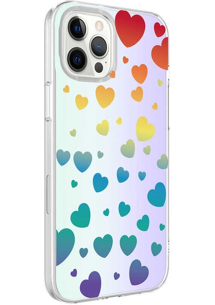 Apple iPhone 12 Pro Kılıf Htstore Htstore Zore M-Blue Desenli Kapak-Heart No3