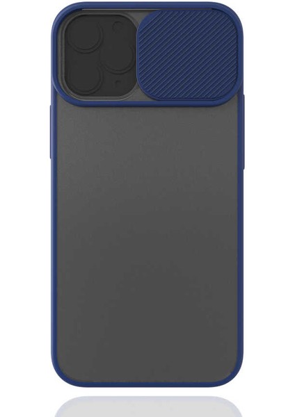 Apple iPhone 12 Mini Kılıf Htstore Zore Lensi Kapak-Lacivert