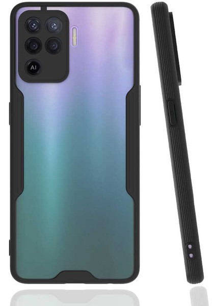 Oppo Reno 5 Lite Kılıf Htstore Zore Parfe Kapak-Siyah