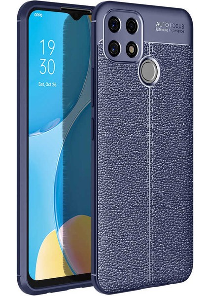 Oppo A15 Kılıf Htstore Zore Niss Silikon-Lacivert