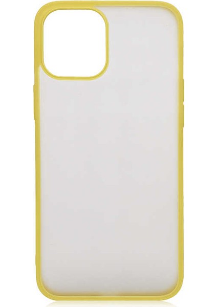 Apple iPhone 12 Kılıf Htstore Zore Mess Kapak-Sarı