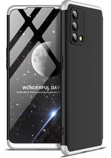 Oppo A74 4g Kılıf Htstore Zore Ays Kapak-Siyah-Gri