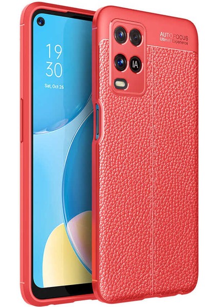 Oppo A54 4g Kılıf Htstore Zore Niss Silikon-Kırmızı