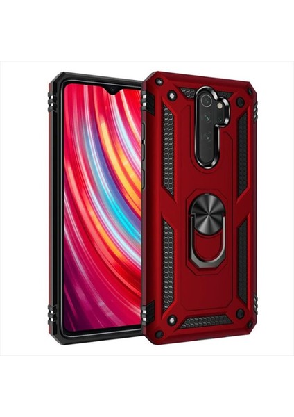 Xiaomi Redmi Note 8 Pro Kılıf Htstore Zore Vega Silikon-Kırmızı