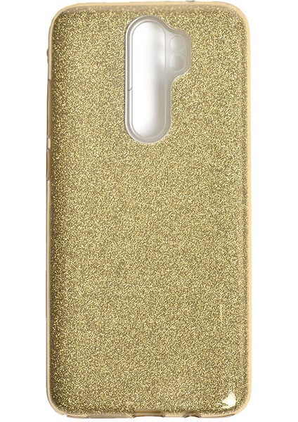 Xiaomi Redmi Note 8 Pro Kılıf Htstore Zore Shining Silikon-Gold
