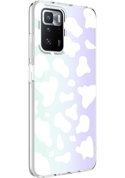 Xiaomi Redmi 10 Kılıf Htstore Htstore Zore M-Blue Desenli Kapak-Cow No2