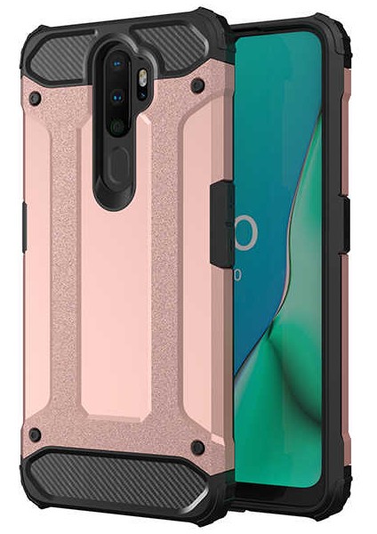 Oppo A5 2020 Kılıf Htstore Zore Crash Silikon-Rose Gold