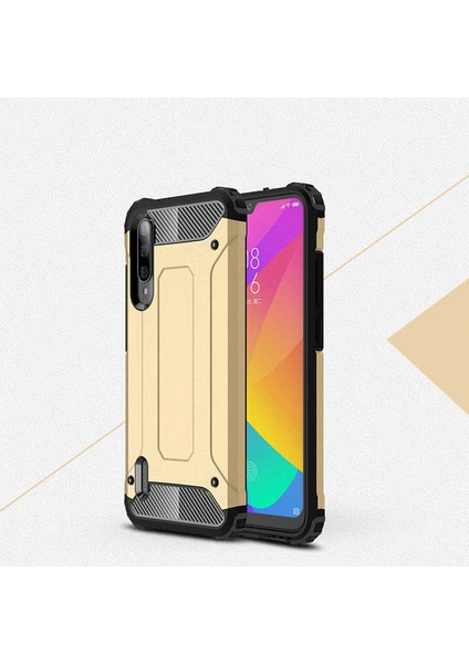 Xiaomi Mi 9 Lite Kılıf Htstore Zore Crash Silikon-Gold