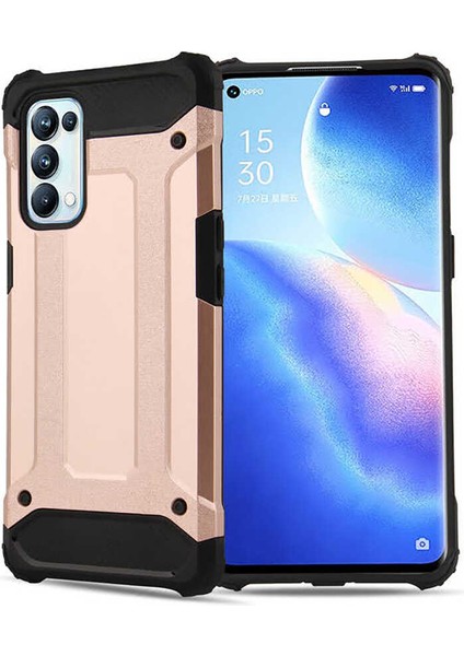 Oppo Reno 5 Pro 5g Kılıf Htstore Zore Crash Silikon-Rose Gold