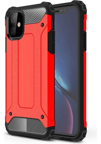 Apple iPhone 11 Kılıf Htstore Zore Crash Silikon-Kırmızı