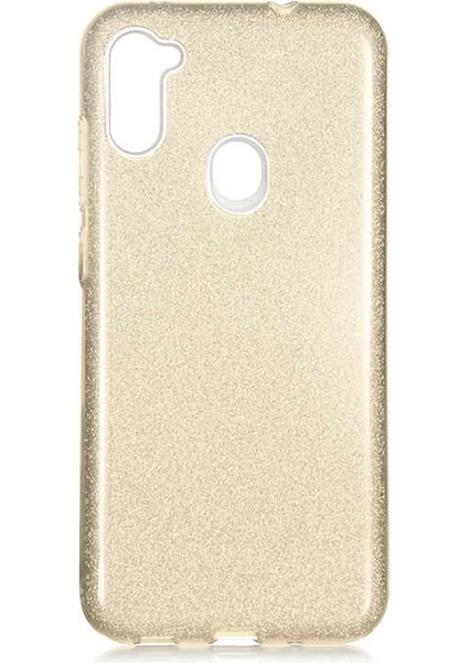 Galaxy A11 Kılıf Htstore Zore Shining Silikon-Gold