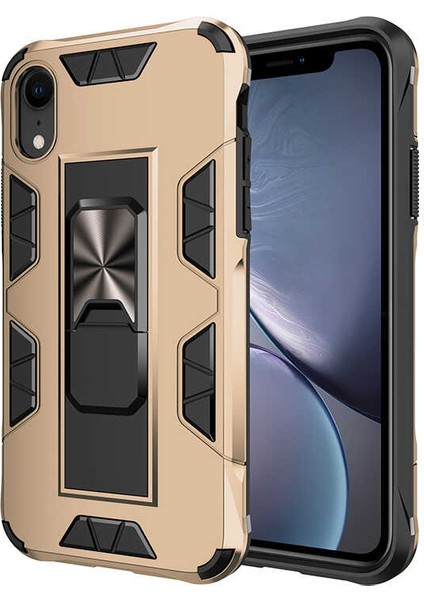 Apple iPhone Xr 6.1 Kılıf Htstore Zore Volve Kapak-Gold