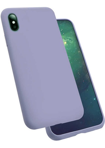 Apple iPhone x Kılıf Htstore Zore Silk Silikon-Lila