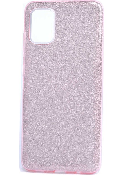 Galaxy A51 Kılıf Htstore Zore Shining Silikon-Rose Gold