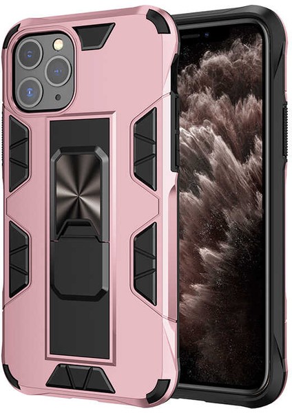 Apple iPhone 11 Pro Max Kılıf Htstore Zore Volve Kapak-Rose Gold