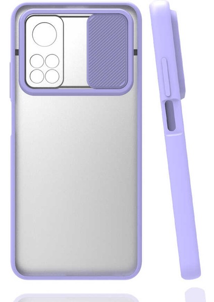 Xiaomi Mi 10T 5g Kılıf Htstore Zore Lensi Kapak-Lila