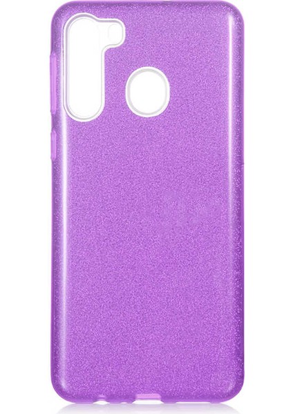 Galaxy A21 Kılıf Htstore Zore Shining Silikon-Mor
