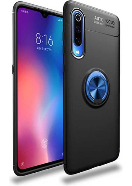 Xiaomi Mi 9 Kılıf Htstore Zore Ravel Silikon-Siyah-Mavi