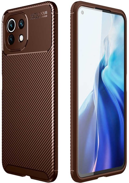Xiaomi Mi 11 Lite Kılıf Htstore Zore Negro Silikon-Kahverengi