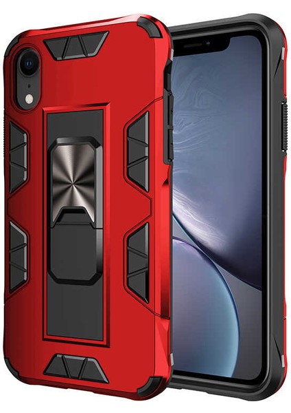 Apple iPhone Xr 6.1 Kılıf Htstore Zore Volve Kapak-Kırmızı