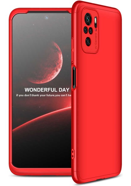 Xiaomi Redmi Note 10 Kılıf Htstore Zore Ays Kapak-Kırmızı