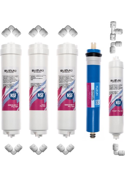 Suzukı Technology 12 Inç Kapalı Kasa Su Arıtma Cihazı Tam Set (5 Filtre)