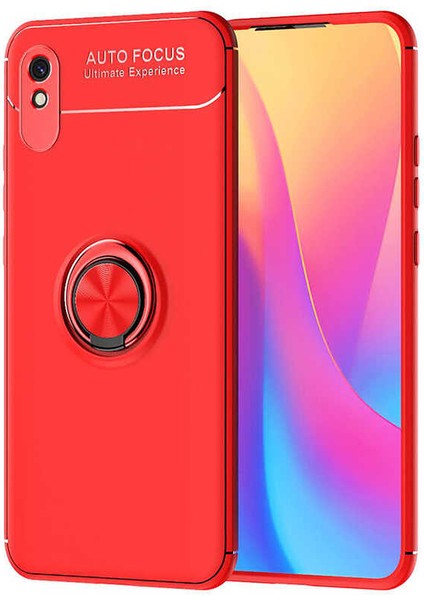 Xiaomi Redmi 9A Kılıf Htstore Zore Ravel Silikon-Kırmızı