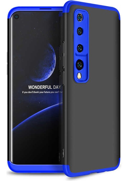 Xiaomi Mi 10 Kılıf Htstore Zore Ays Kapak-Siyah-Mavi